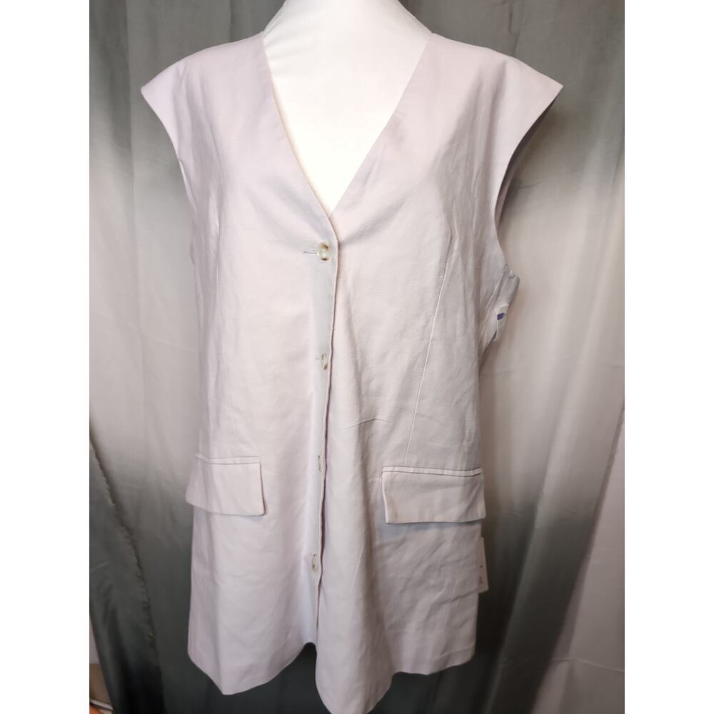 TOPSHOP Soft Pink Co-ord Linen-blend Oversized Waistcoat Vest New Size 8(112)
